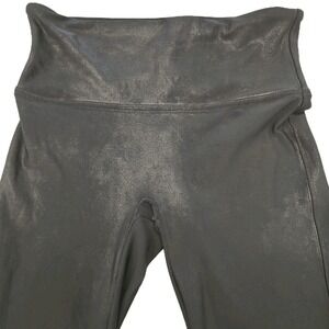 SPANX‎ Black Faux Leather Coated Legging M/M Sleek Smoothing Contour